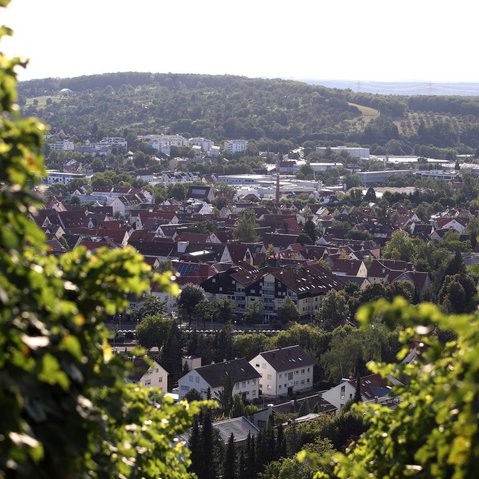 Blick auf Metzingen von oben